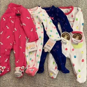 🌹 NWT NB Carter’s Footed Sleeper Bundle